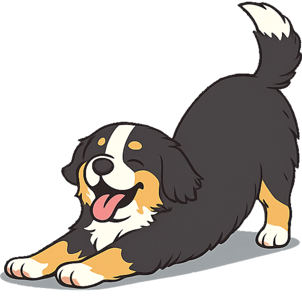 Playful Bernese mountain dog